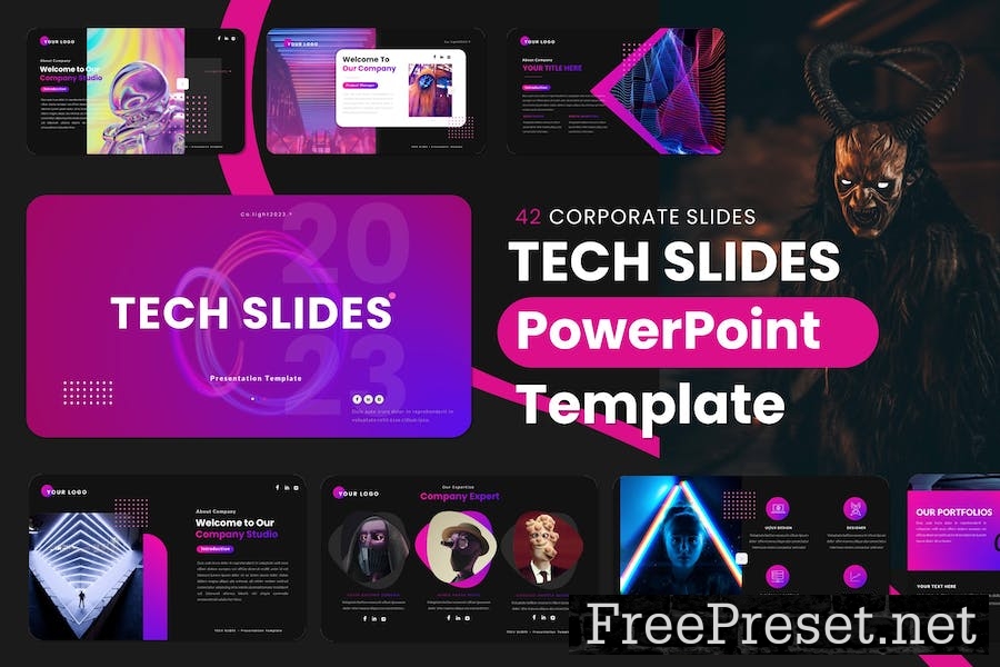 Tech Slides - PowerPoint Presentation Template 2AK5CTC