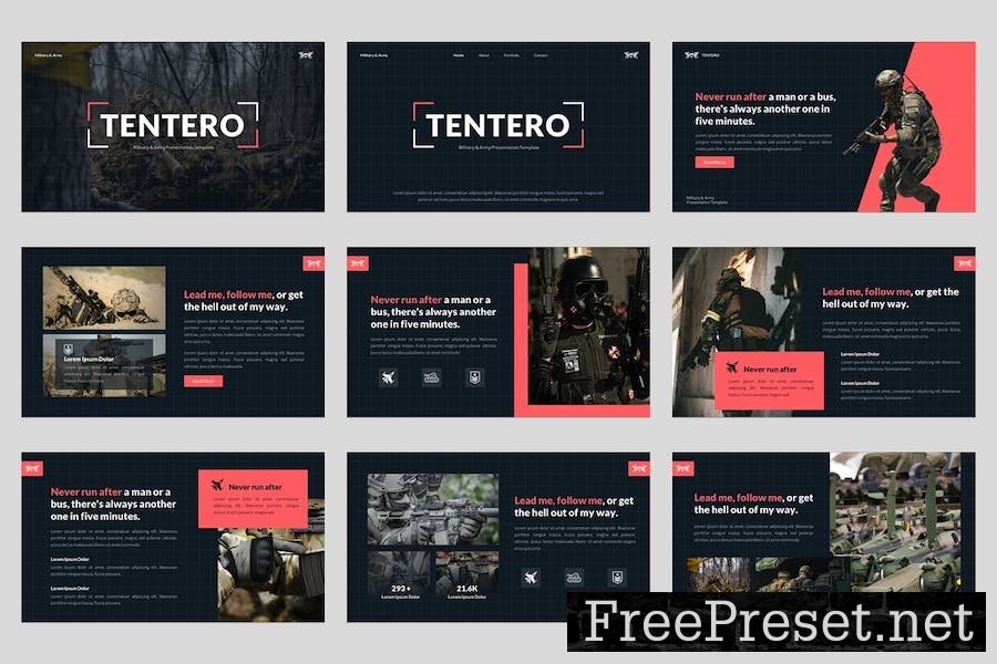 Tentero - Military & Army Google Slides Template B6QCFKD