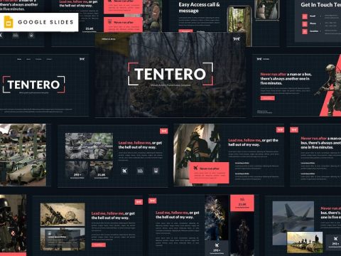 Tentero - Military & Army Google Slides Template B6QCFKD