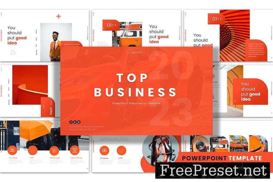 Top Business - PowerPoint Presentation Templatete 77UCATW