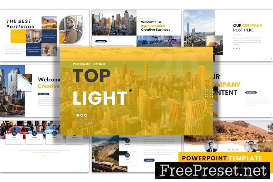 Top Light - PowerPoint Presentation Template 7VXXAY6