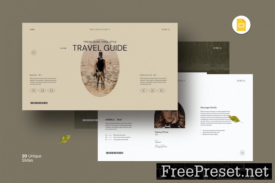 Travel Guide Google Slide Template 7BP43CC