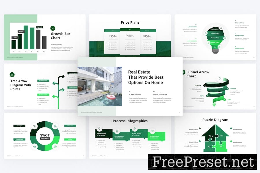 Treasure Green Modern Real Estate Google Slides