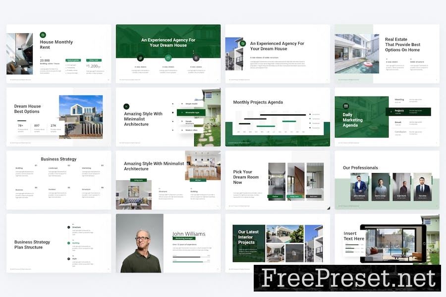 Treasure Green Modern Real Estate Google Slides