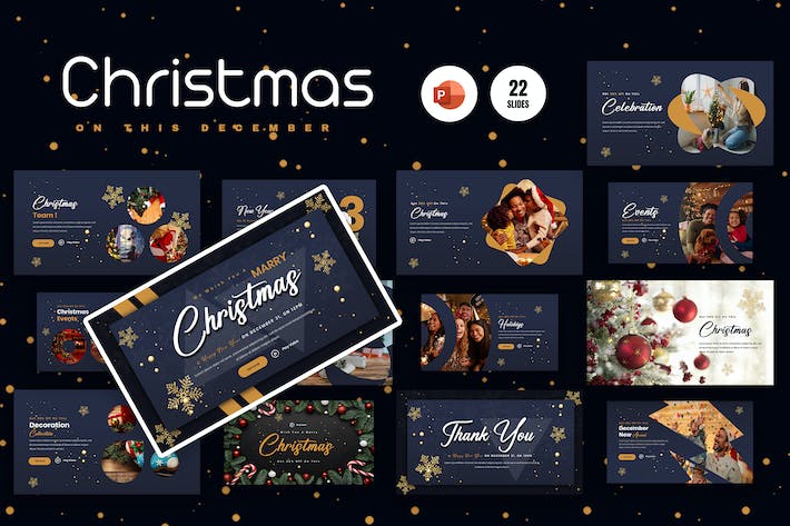 Trendy Marry Christmass PowerPoint Presentation