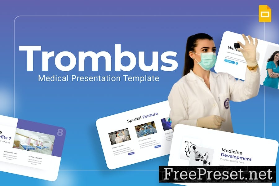 Trombus Blue Modern Medical Google Slides