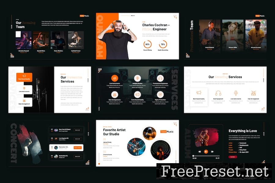 TUNEMUSIC - Music Production Powerpoint Template