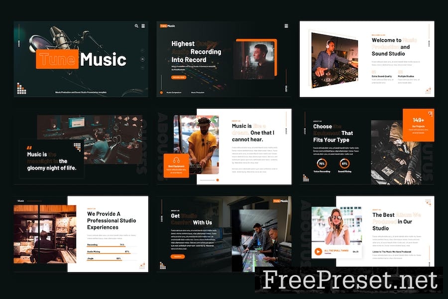 TUNEMUSIC - Music Production Powerpoint Template