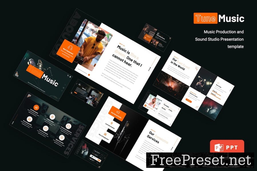 TUNEMUSIC - Music Production Powerpoint Template