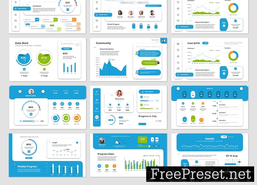 UI Dashboards PowerPoint Presentation Template AWFA87S