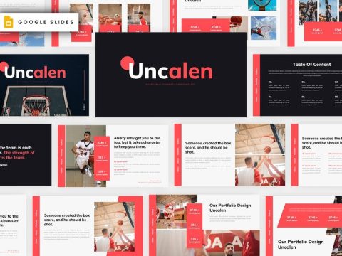 Uncalen - Baskeball Sport Google Slides Template 5NR89VG