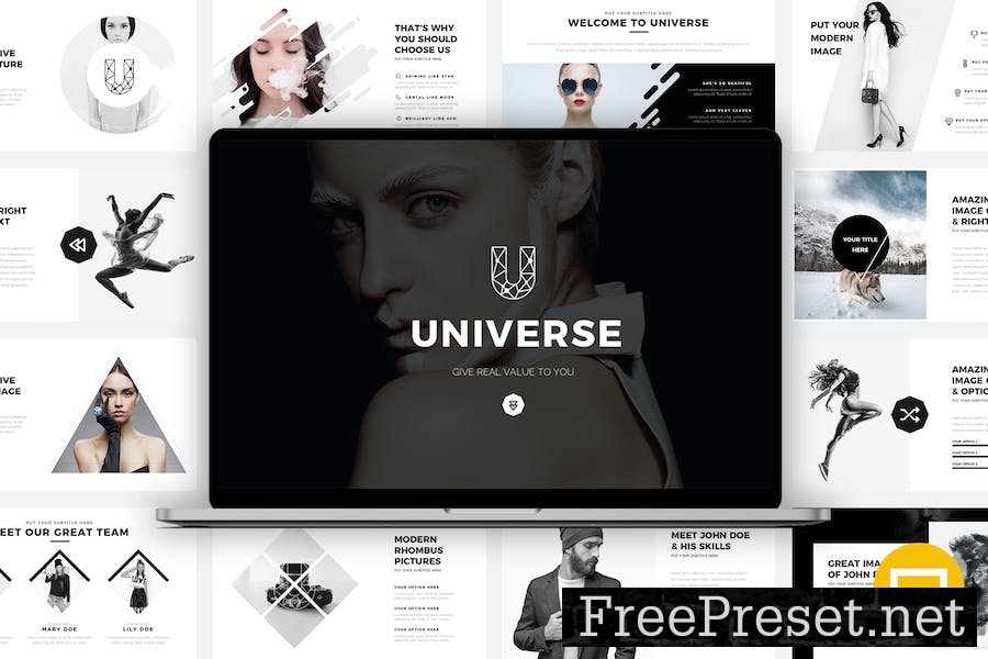 Universe Minimal and Clean Google Slides Template AZYWKG5