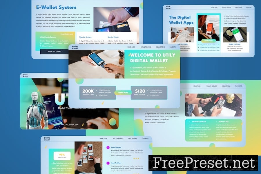 Utily - Digital Wallet Powerpoint Template TT6TAQK