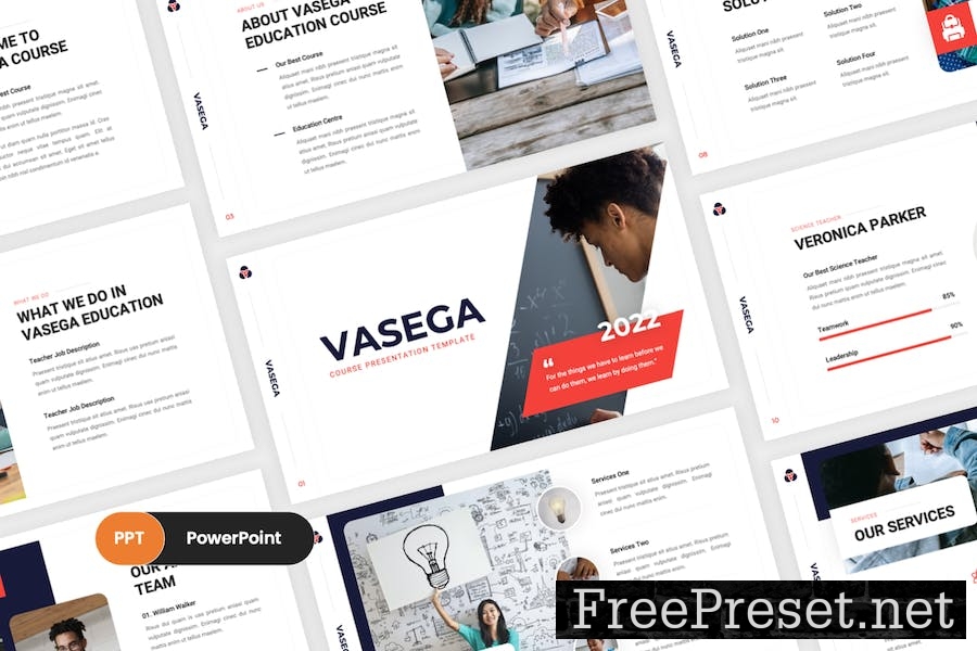 Vasega - Education & Course PowerPoint Template DLSWVE4