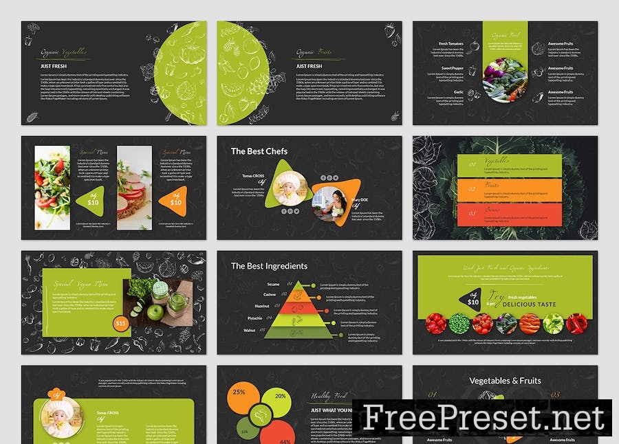 Vegan PowerPoint Presentation Template FAF3N2M