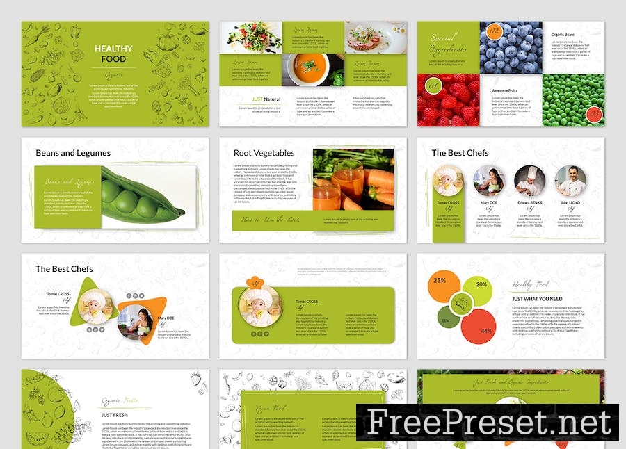 Vegan PowerPoint Presentation Template FAF3N2M