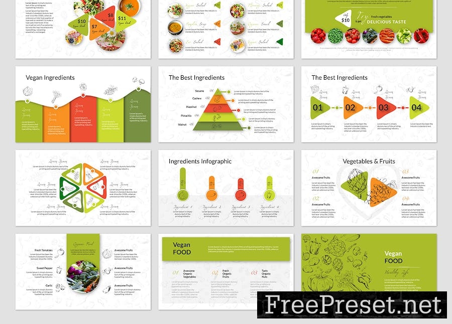 Vegan PowerPoint Presentation Template FAF3N2M