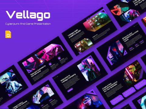 Vellago - Cyberpunk and Game Google Slide Template 7KR6FHG