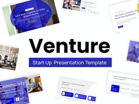 Venture Blue Modern Startup Google Slides 6SAUB5U