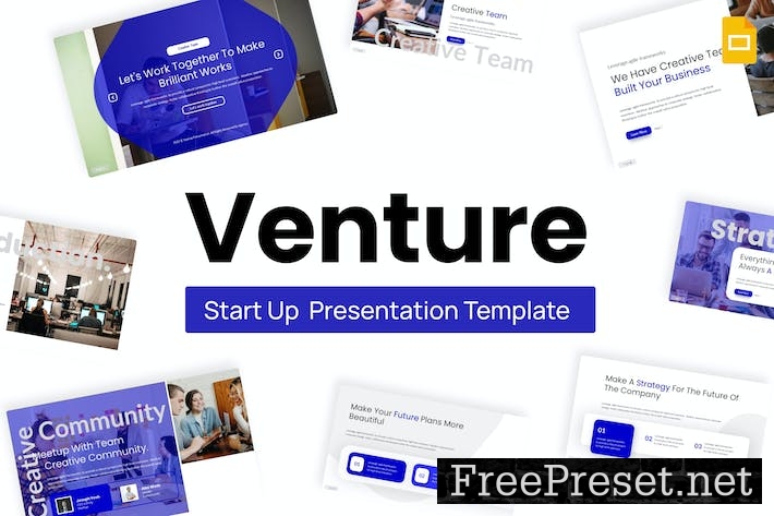 Venture Blue Modern Startup Google Slides 6SAUB5U