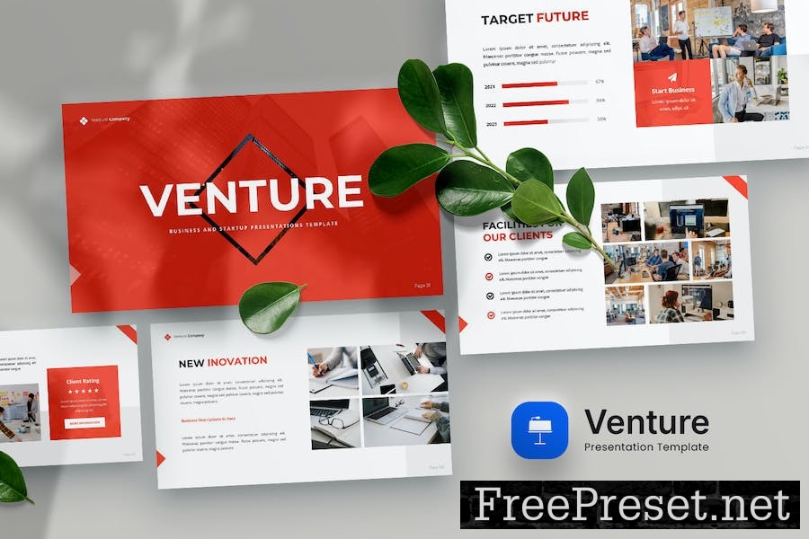 Venture - Business & Startup Keynote Template 5VD9KQY