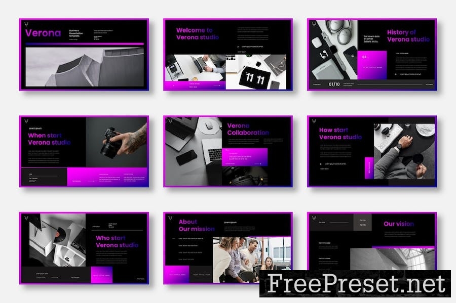 Verona – Business PowerPoint Template VTZR5TM