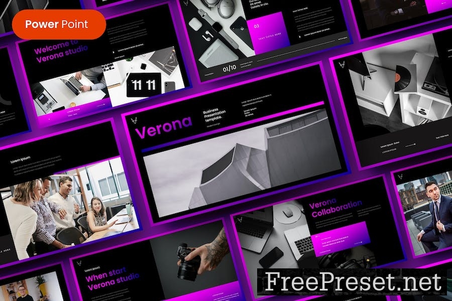 Verona – Business PowerPoint Template VTZR5TM