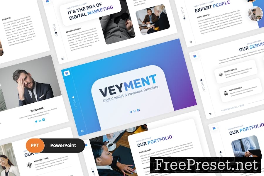 Veyment - Digital Payment & E-wallet PowerPoint YFQJ4QT