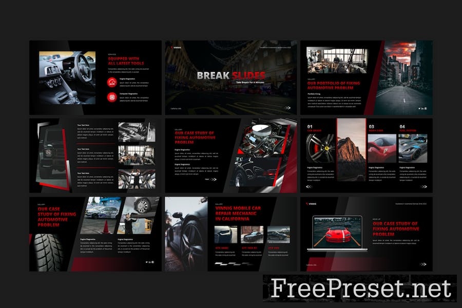 Vinnig - Car Services PowerPoint Template XY82349