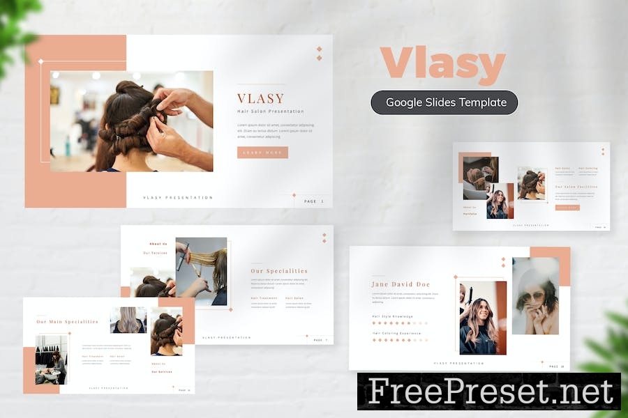 Vlasy Hair Salon Google Slides 92DF9KV