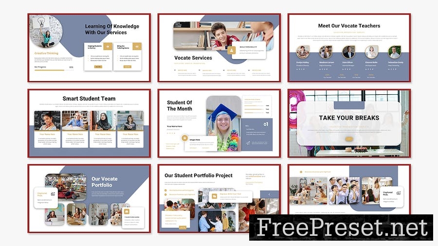 Vocate Education Presentation PowerPoint Template F7NEYVA