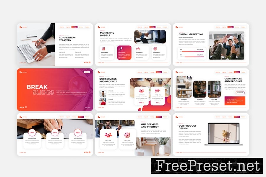 Voltooi - Marketing Plan PowerPoint Template NX2JHWB