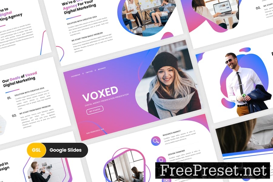 Voxed - Digital Marketing Google Slides Template XHCNFWF