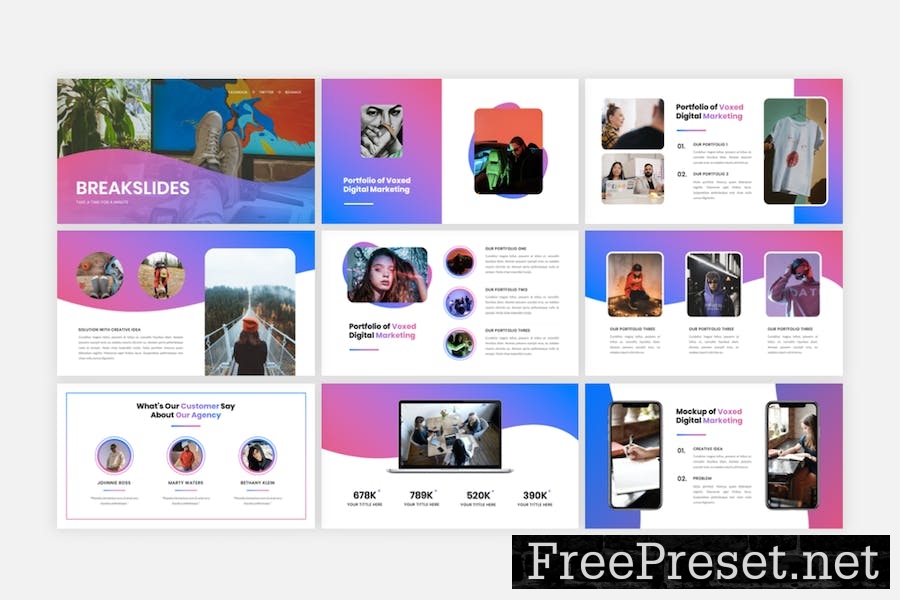 Voxed - Digital Marketing PowerPoint Template RBF4U47