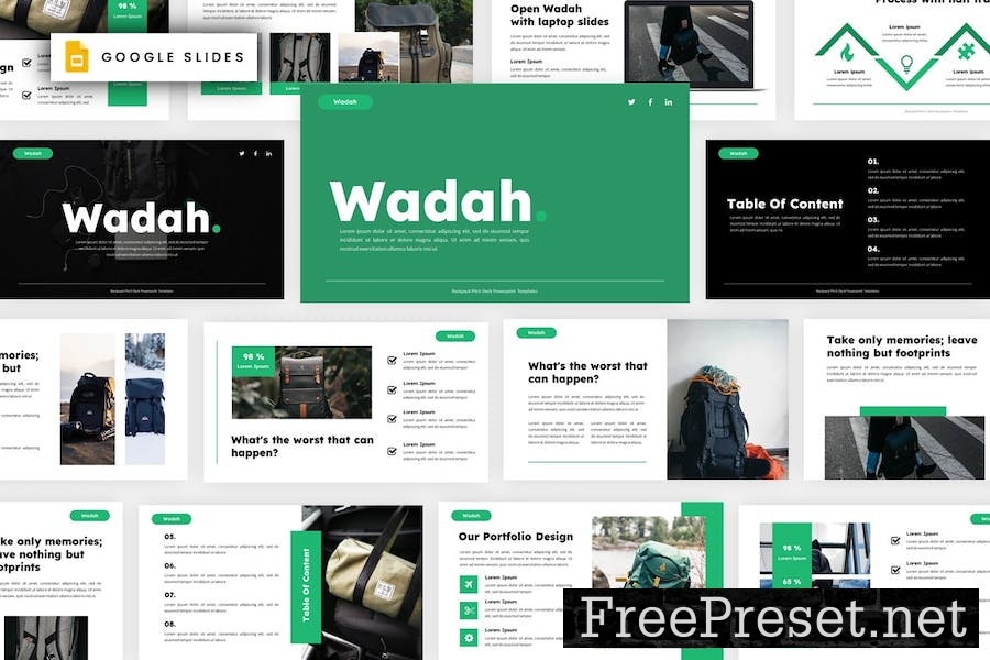 Wadah - Backpack Google Slides Template 4RBNP54