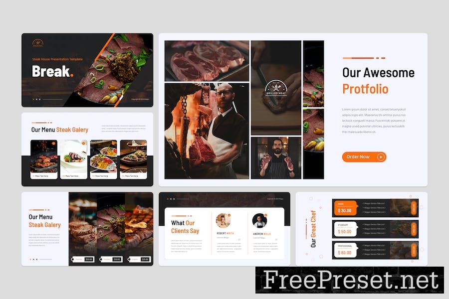 Wagyu - Steak House Google Slide Template G53A9S7