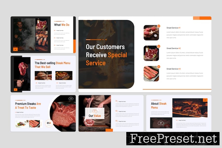 Wagyu - Steak House Google Slide Template G53A9S7