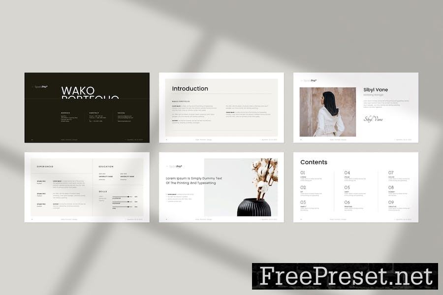 Wako Portfolio Presentation Template V8G6BC8