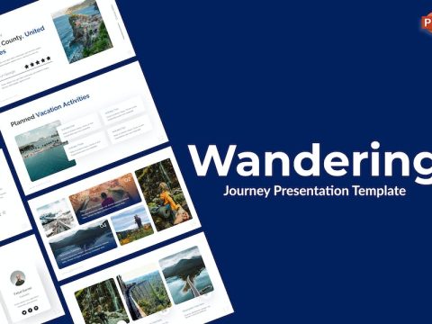 Wandering Blue Modern Travel PowerPoint