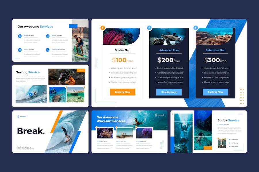 Wavesurf - Surfing And Diving Keynote Template VM8YAH3