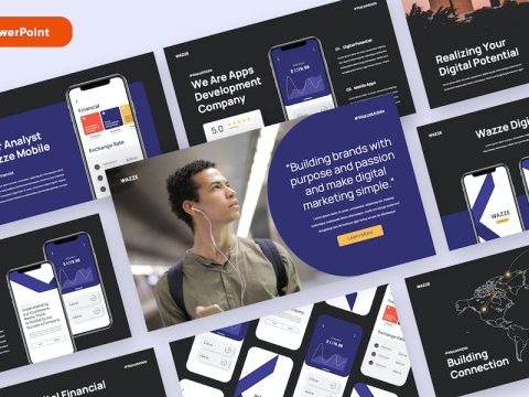 WAZZE - Mobile App Developer Powerpoint P3FQT3D