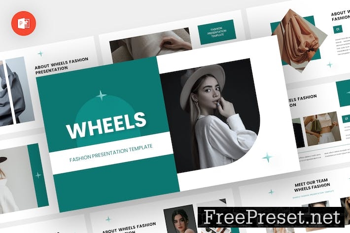 Wheels - Fashion Powerpoint Template B9YZFW9