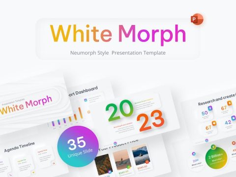 White Morph Neumorph PowerPoint Template 5GUF4T9