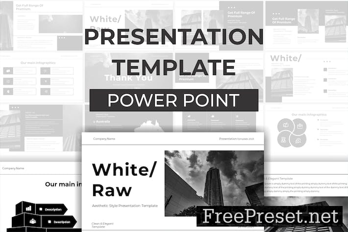 White Raw - PowerPoint Presentation Template 39DFYPD