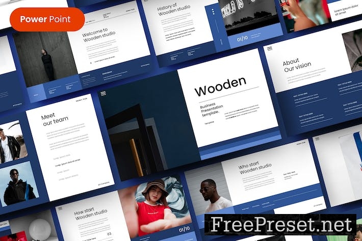 Wooden – Business PowerPoint Template 39F38ZN