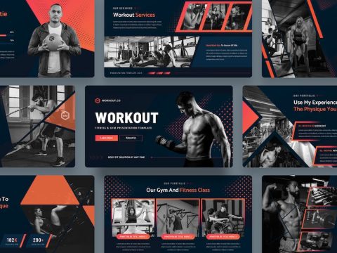 Workout - Fitness & Gym PowerPoint Template B2HAEVE