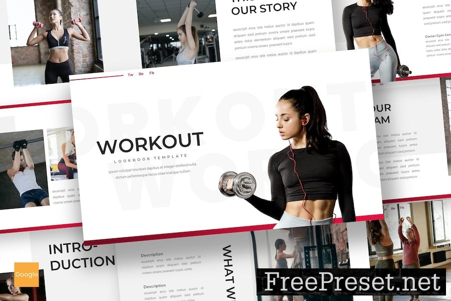 Workout - Lookbook Google Slides Template 58DLT87