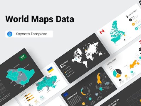 World Maps Data Keynote Presentation Template KR2WHQ8