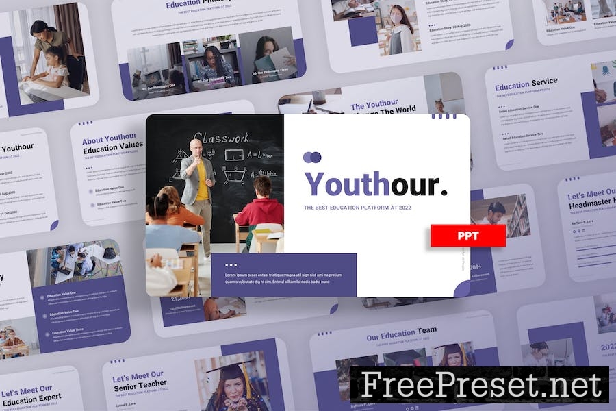 Youthour - Education PowerPoint Template S8UEZ2L