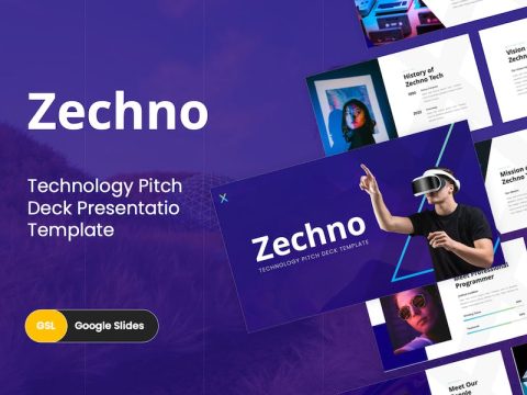 Zechno - Technology Google Slides Template GCW8BEB